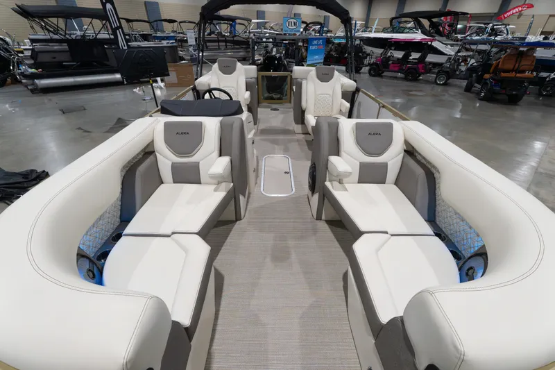 Slide: The Image of 2026 Alera M23Q luxury boat interior with plush seating and modern design. - 4