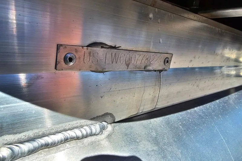 Slide: The Image of 2023 Lowe Ultra 180 Cruise boat hull identification number plate. - 16