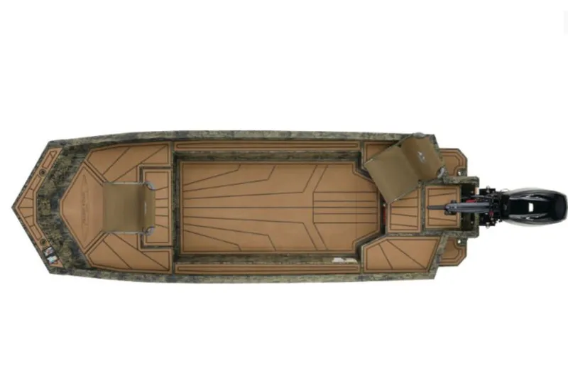 Slide: The Image of Top view of 2026 Tracker Grizzly 1650 T Prairie Wings Edition boat. - 3