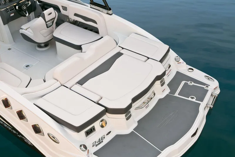 Slide: The Image of Manufacturer Provided Image: 2016 Chaparral 246 SSi boat interior with spacious seating and swim platform. - 13