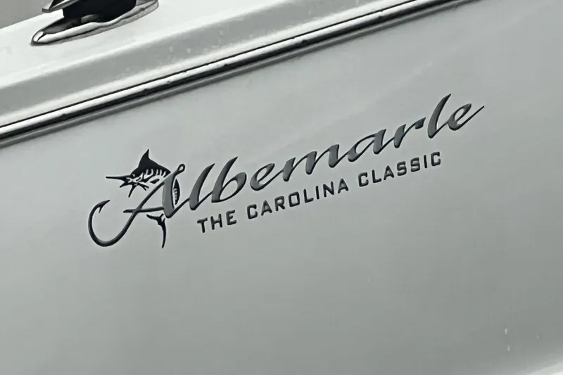 Slide: The Image of Albemarle 45 Carolinian Fisharound Express 2026 logo on boat hull. - 5