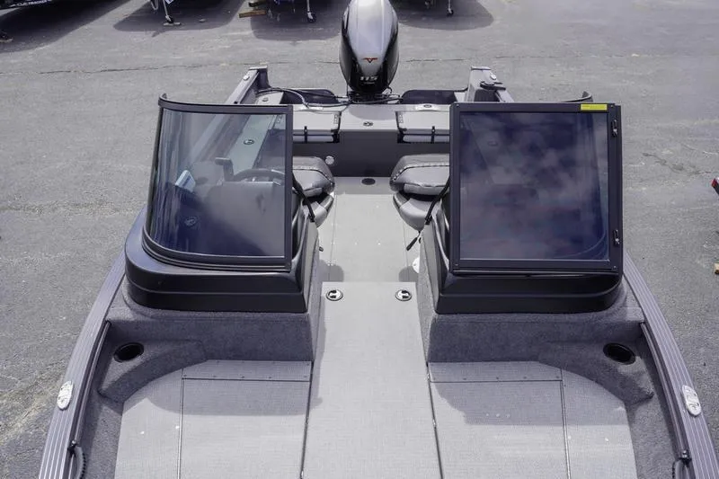 Slide: The Image of 2025 G3 Angler V178 F boat interior with dual consoles and seating. - 18