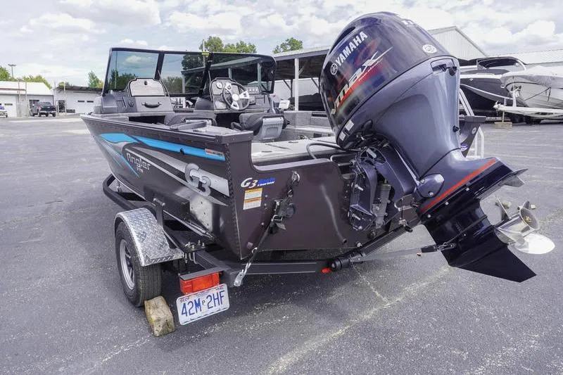 Slide: The Image of 2025 G3 Angler V178 F boat with Yamaha outboard motor on trailer. - 5
