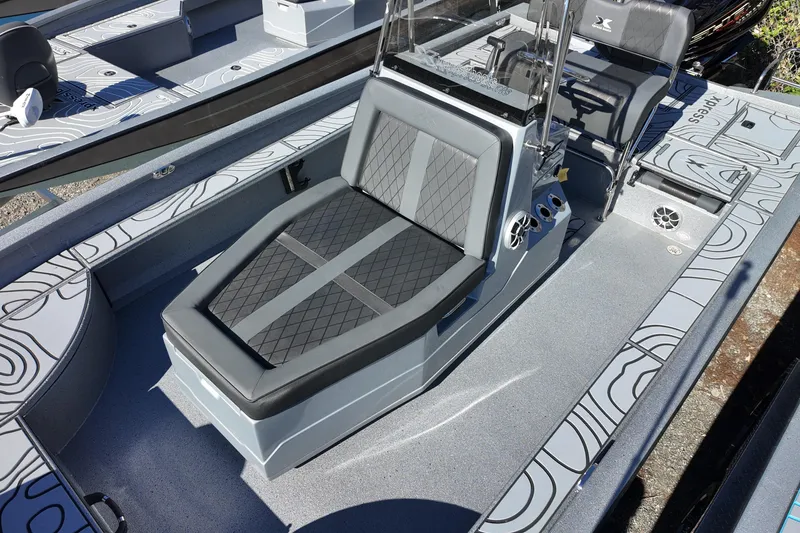 Slide: The Image of 2026 Xpress X23B Bay Lounge boat with sleek seating and modern design. - 10
