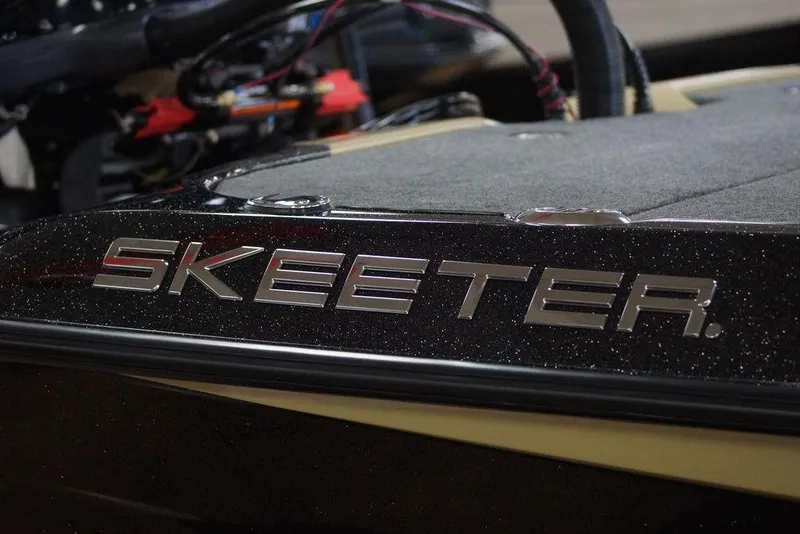 Slide: The Image of 2020 Skeeter ZXE20 boat with sleek design and visible logo. - 31