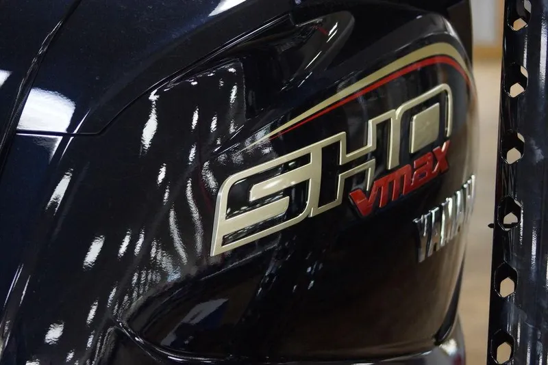 Slide: The Image of Close-up of Yamaha SHO VMAX logo on 2020 Skeeter ZXE20 boat. - 37