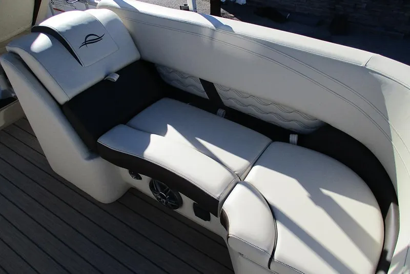 Slide: The Image of Luxurious seating on 2026 SunCatcher Fusion 324RC boat, featuring elegant design and comfort. - 25