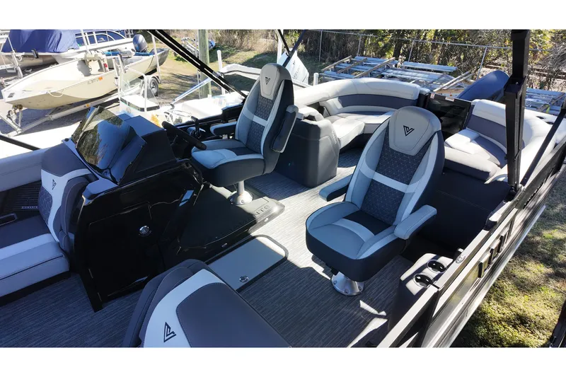 Slide: The Image of Luxurious interior of 2026 Viaggio Diamante D22U boat with plush seating and modern design. - 14