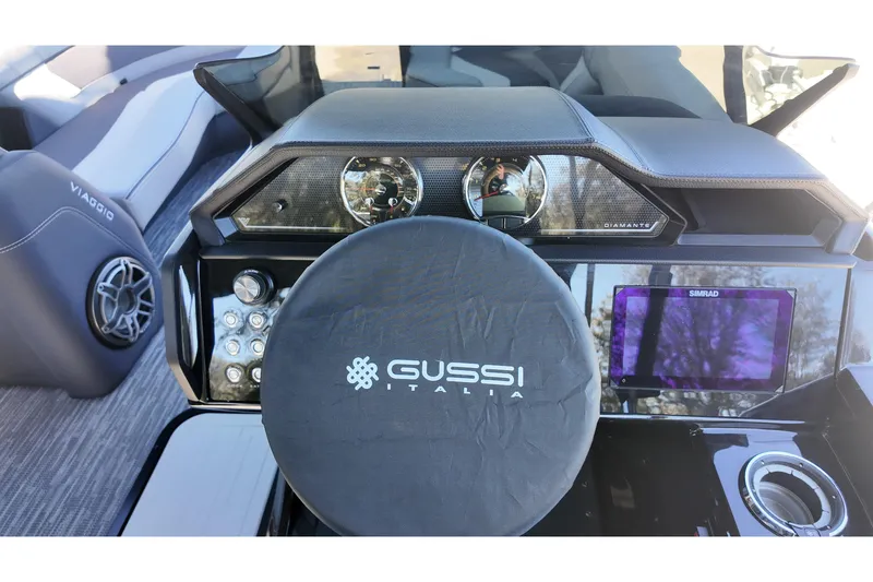 Slide: The Image of Interior dashboard of 2026 Viaggio Diamante D22U boat with Gussi Italia steering wheel. - 7
