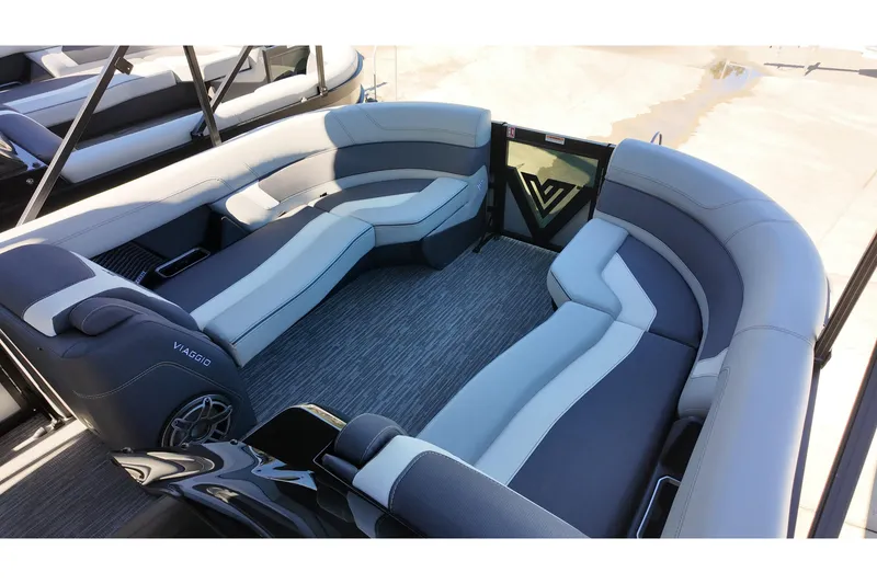 Slide: The Image of Luxurious seating on 2026 Viaggio Diamante D22U boat, featuring modern design and comfort. - 8
