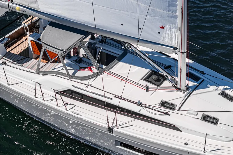 Slide: The Image of 2025 Beneteau Oceanis 37.1 sailboat on water, showcasing sleek design and modern features. - 50