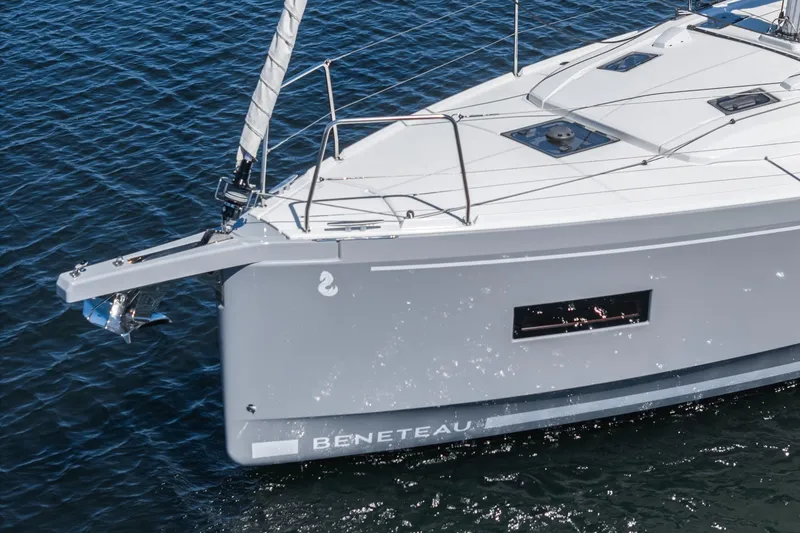Slide: The Image of 2025 Beneteau Oceanis 37.1 sailboat on water, showcasing sleek design and modern features. - 53