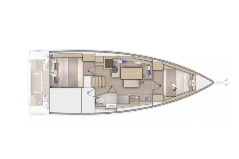 Slide: The Image of Manufacturer Provided Image: Layout of Beneteau Oceanis 37.1 yacht, year 2025. - 80
