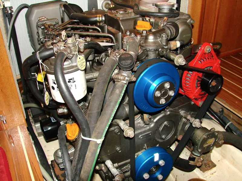 Slide: The Image of Engine compartment of a 2007 Hunter 44 Deck Salon. - 53