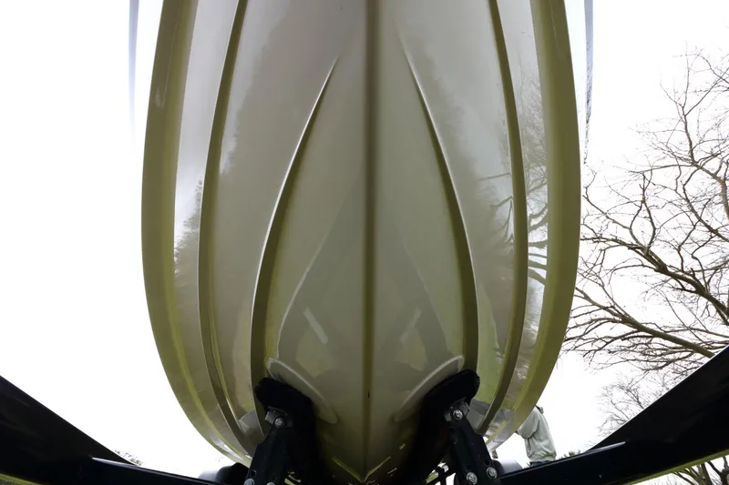 Slide: The Image of Underside of a 2018 Regal 26 Express boat, close-up view. - 12