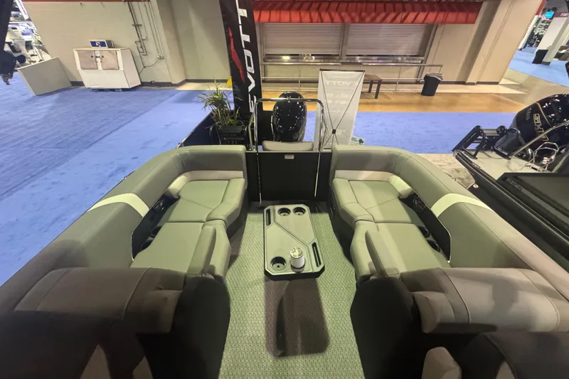 Slide: The Image of Luxurious interior of 2026 Evotti 521QL boat with plush seating and modern design. - 11
