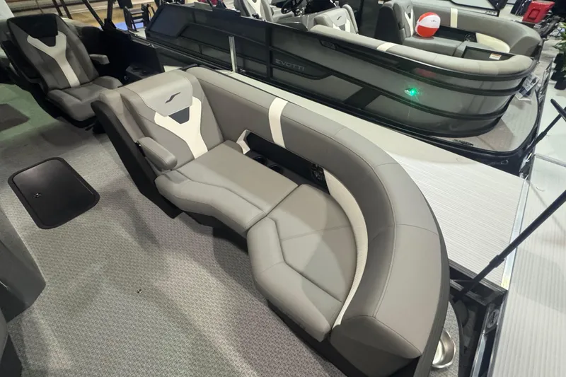 Slide: The Image of Luxurious seating on 2026 Evotti 521QL boat, featuring modern design and comfort. - 3