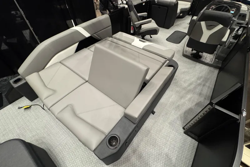 Slide: The Image of Luxurious interior of 2026 Evotti 523CS boat with plush seating and modern design. - 11