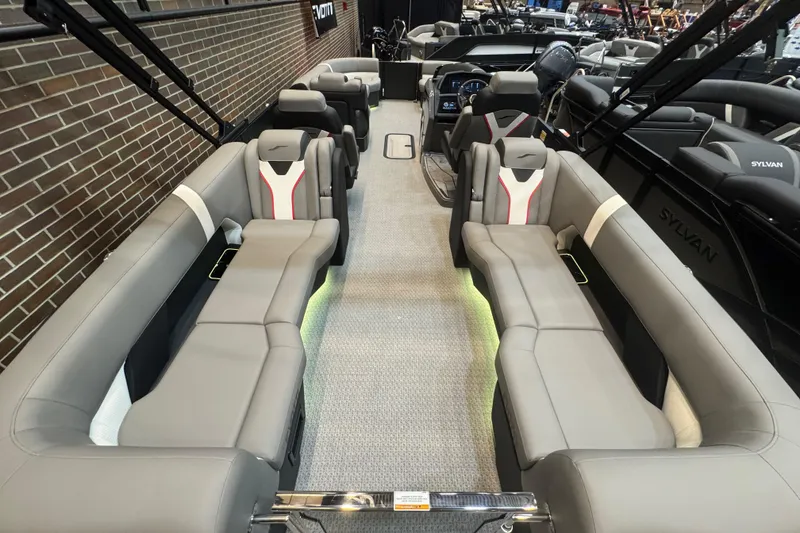 Slide: The Image of Interior of 2026 Evotti 725QL boat with luxurious seating and modern design. - 12