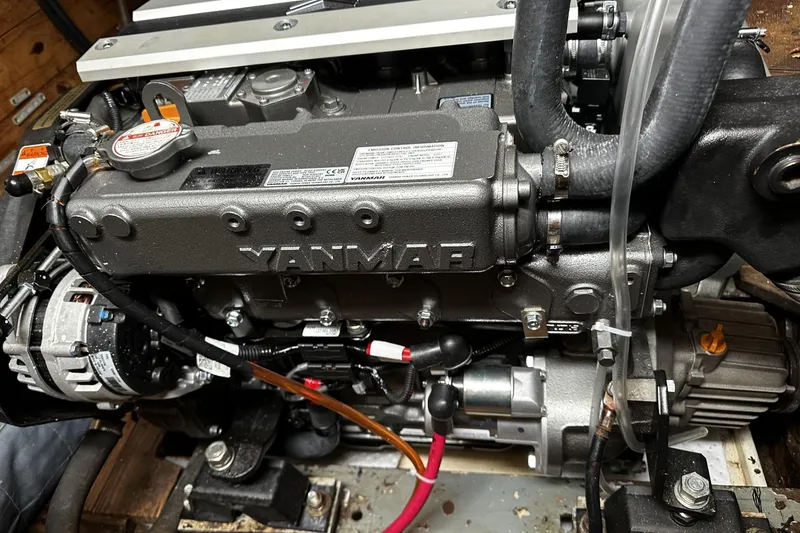 Slide: The Image of Yanmar engine in a 2005 Custom Sail-Assisted Trawler. - 45