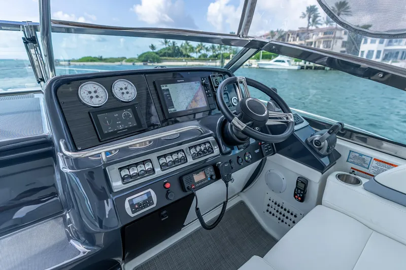 Slide: The Image of 2022 Formula 40 Performance Cruiser helm with advanced navigation and control systems. - 18