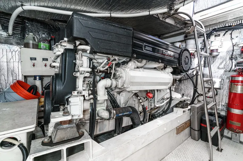 Slide: The Image of Engine room of 2004 Cruisers Yachts 540 Express with Volvo Penta diesel engine. - 61