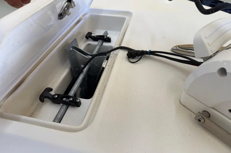 Slide: The Image of Anchor storage compartment on 2022 Parker 2501 Center Console boat. - 81