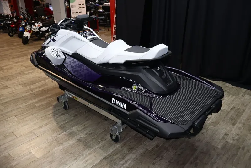 Slide: The Image of 2026 Yamaha WaveRunners VX® jet ski displayed in showroom. - 4