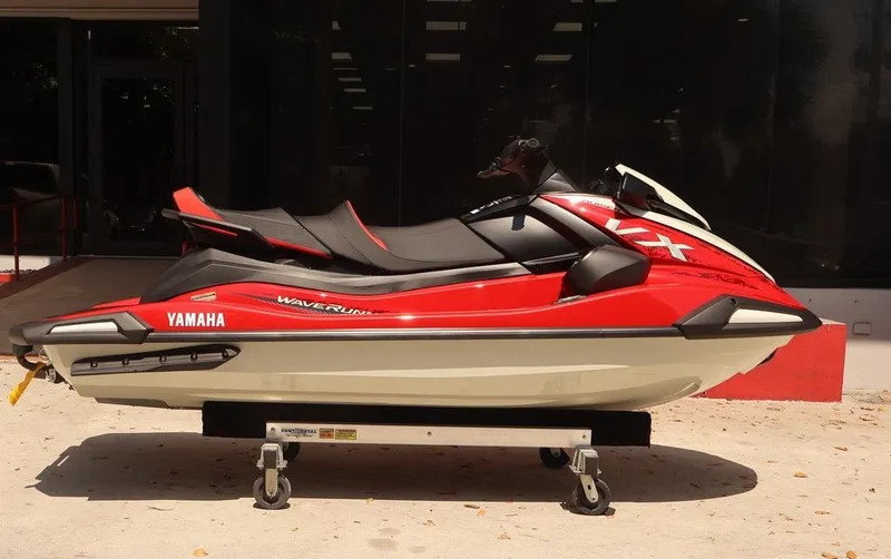 Slide: The Image of 2026 Yamaha WaveRunners VX Cruiser with Audio, red, side view. - 5
