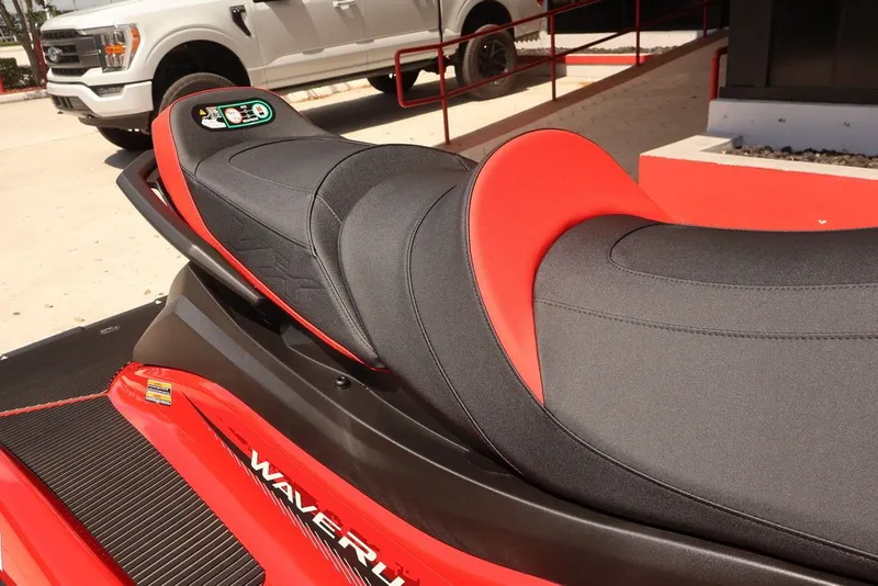 Slide: The Image of 2026 Yamaha WaveRunners VX Cruiser® with Audio, red seat, close-up. - 6