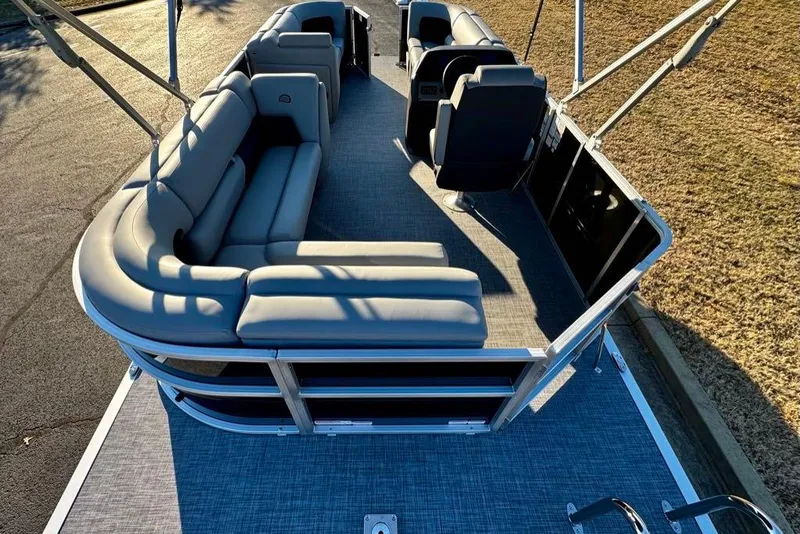 Slide: The Image of 2026 Sun Tracker Party Barge 20 DLX with spacious seating and modern design. - 10