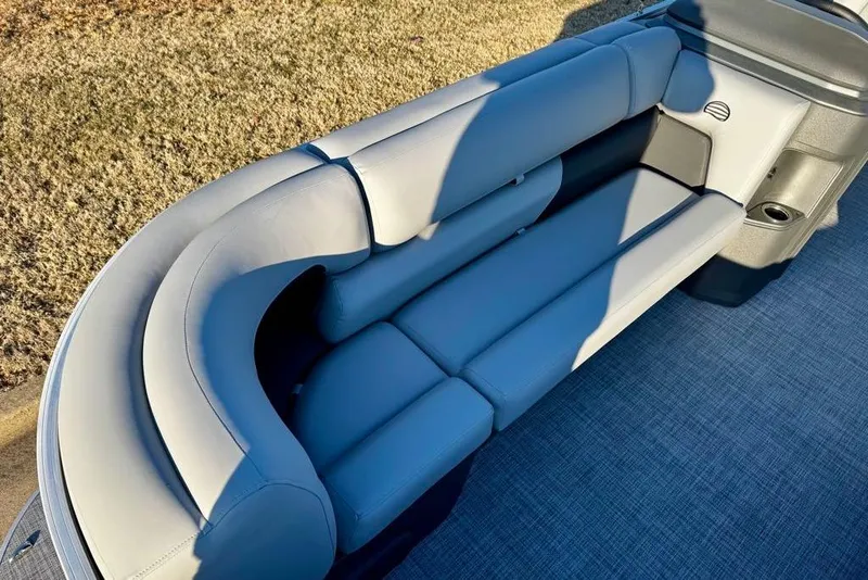 Slide: The Image of 2026 Sun Tracker Party Barge 20 DLX pontoon boat with comfortable seating. - 9