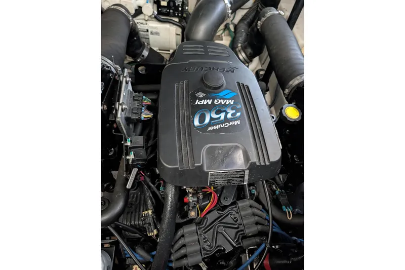 Slide: The Image of MerCruiser 350 MAG MPI engine in 2005 Sea Ray Sundancer 320 boat. - 15