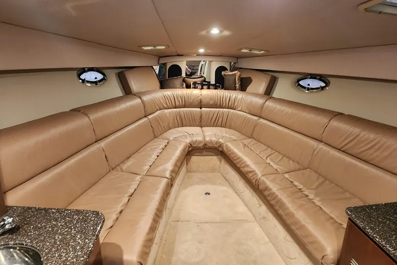 Slide: The Image of Luxurious interior of a 2004 Formula 370 Super Sport yacht with plush seating. - 7