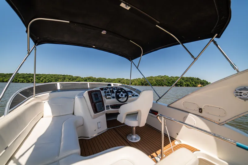Slide: The Image of Interior of a 2005 Meridian 341 Sedan yacht on a lake. - 32