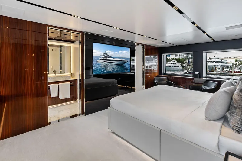 Slide: The Image of Luxurious interior of 2024 Riva 130' Bellissima yacht with elegant bedroom and modern amenities. - 37