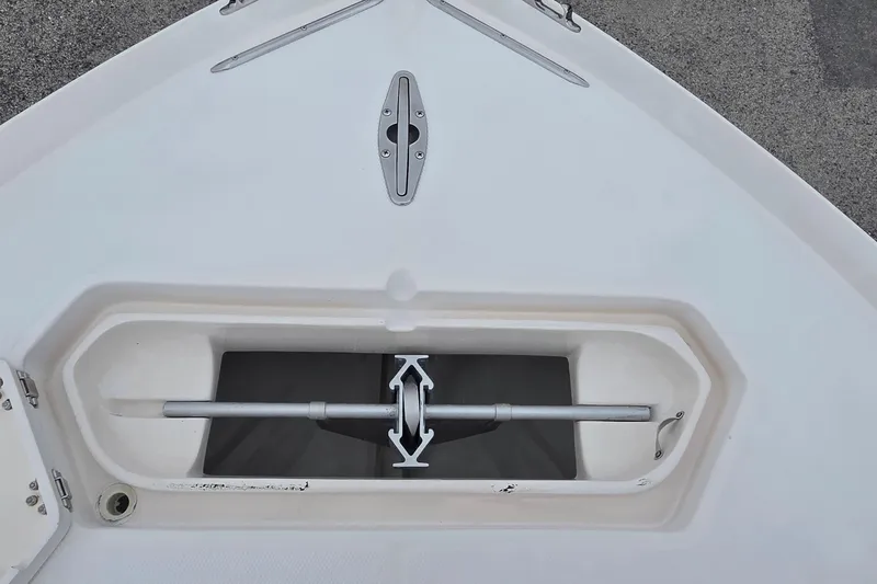 Slide: The Image of 2005 SeaVee 310i Open boat anchor storage compartment, top view. - 19