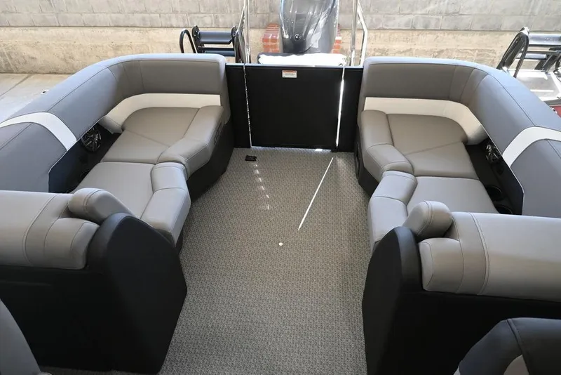 Slide: The Image of Luxurious interior of 2026 Evotti 521QL boat with plush seating and modern design. - 13