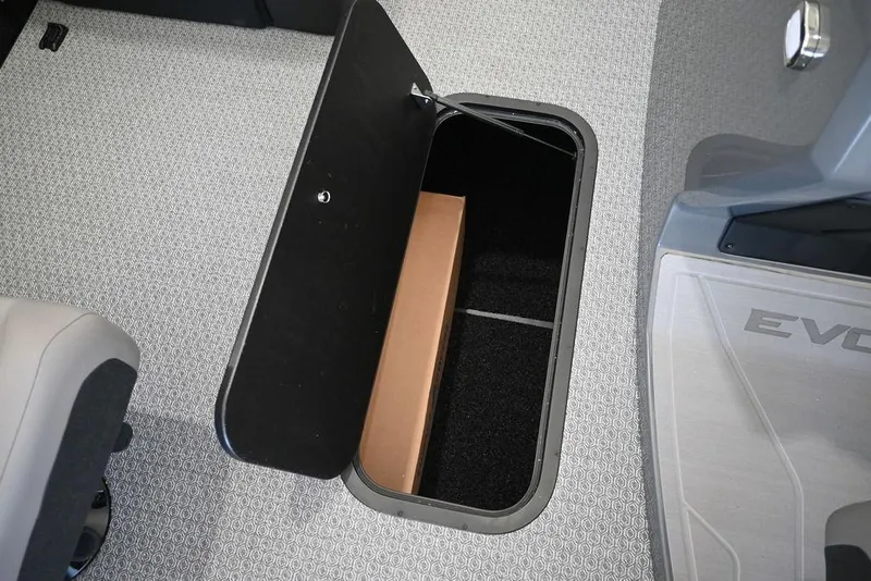 Slide: The Image of Floor storage compartment in 2026 Evotti 521QL vehicle interior, featuring a sleek design. - 9