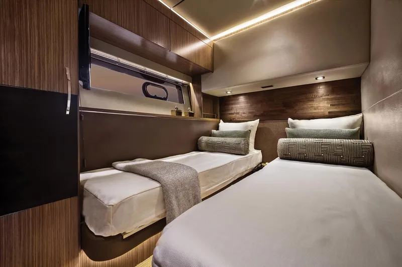 Slide: The Image of Luxurious interior of 2016 Sea Ray L590 yacht with elegant seating and modern design. - 10