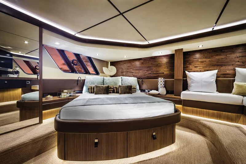 Slide: The Image of Luxurious interior of 2016 Sea Ray L590 yacht with elegant seating and modern decor. - 9