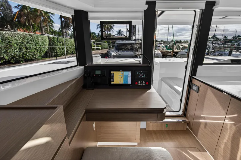 Slide: The Image of Modern interior of 2025 Leopard 46 yacht with navigation system and sleek design. - 35