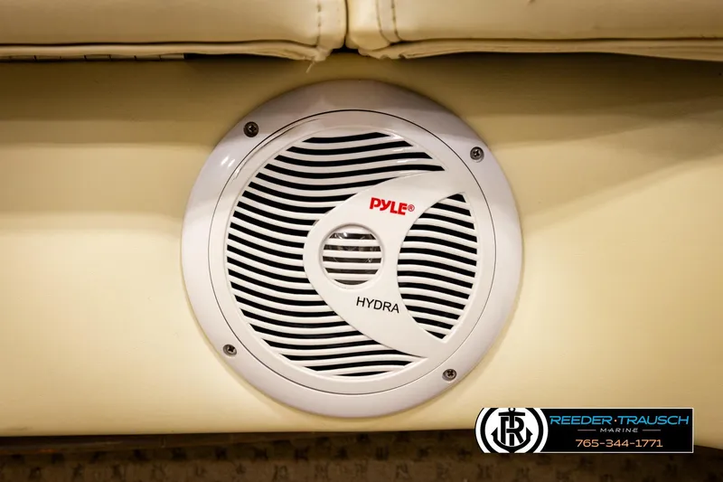 Slide: The Image of Pyle Hydra speaker on 2004 AquaPatio 220 RE boat interior. - 40