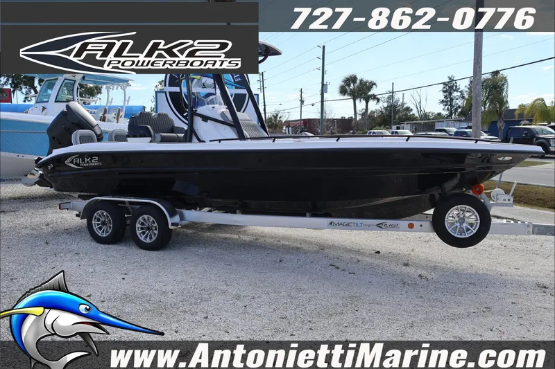 The Image of 2026 ALK2 Powerboats 25 CRXL on trailer at Antonietti Marine dealership. - 0