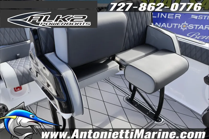 Slide: The Image of 2026 ALK2 Powerboats 25 CRXL interior seating with modern design and comfort features. - 18