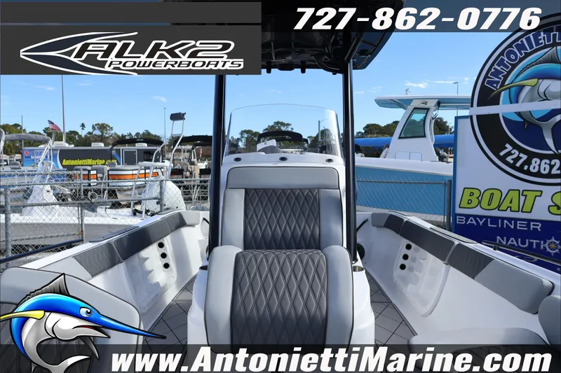Slide: The Image of Interior view of 2026 ALK2 Powerboats 25 CRXL at Antonietti Marine dealership. - 29