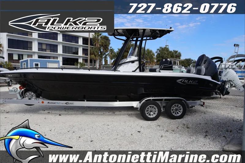 Slide: The Image of 2026 ALK2 Powerboats 25 CRXL on trailer at Antonietti Marine dealership. - 4