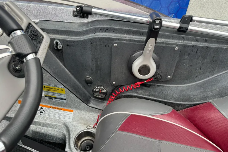 Slide: The Image of 2017 Ranger Z175 boat interior with Yamaha throttle control and steering wheel. - 12