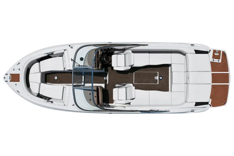 Slide: The Image of Manufacturer Provided Image: 2017 Regal 2700 ES Bowrider boat, top view, white and brown interior. - 3