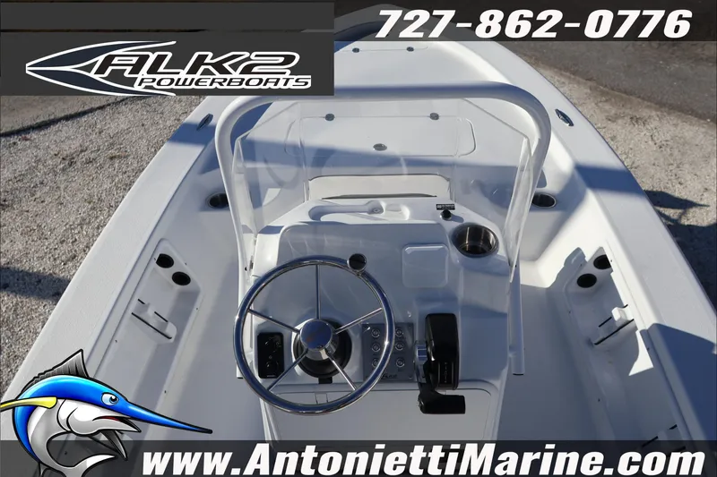 Slide: The Image of 2026 ALK2 Powerboats 17HS model, featuring sleek design and modern controls. - 12
